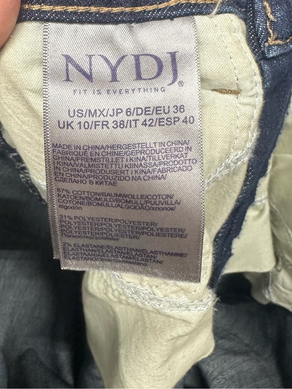 NYDJ Teresa Wide Leg Lift Tuck Crop Jeans Dark Wash Cuffed Hem Size 6 - Picture 6 of 11